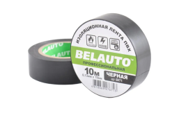 Ізоляційна ПВХ стрічка BELAUTO 0,13×19 мм, 10 м, чорна, професійна вогнетривка (B171) - фото