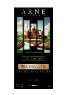 Шоколад Arne молочный 31% 100г, 12шт/ящ - фото