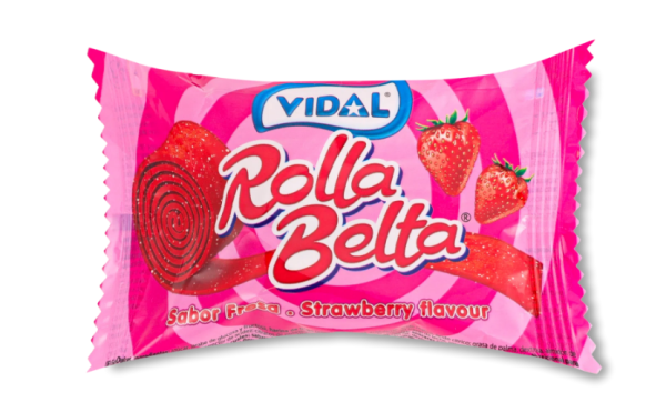 Желейные конфеты Vidal Rolla Belta Strawberry 20 г – жевательные клубничные ленты - фото