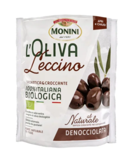 Оливки чорні без кісточки Monini Leccino 150г - фото