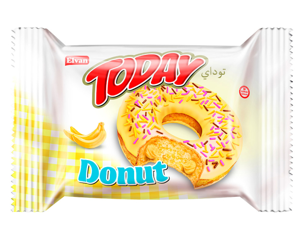 Пончик бісквітний банановий Elvan TODAY DONUT BANANA, 50 г - фото