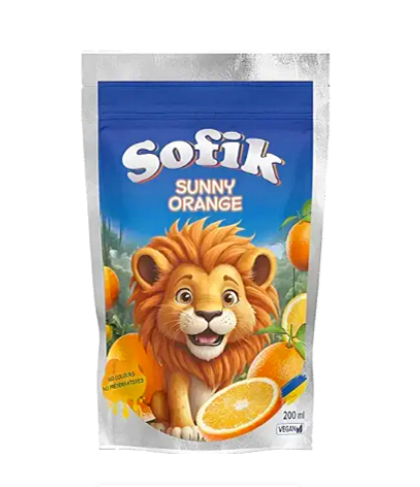 Напій соковий безалкогольний негазований Sofik "SUNNY ORANGE" зі смаком апельсину,200мл,10шт/ящ - фото