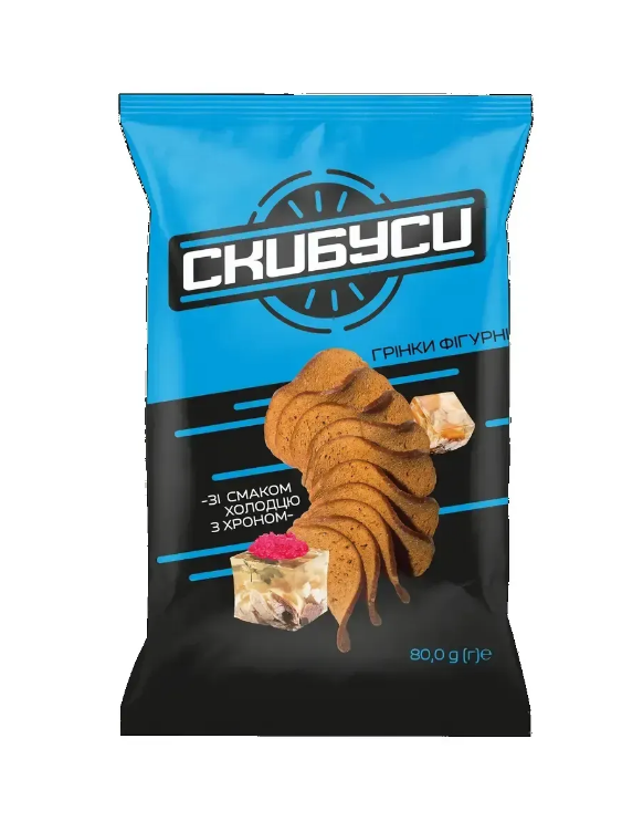 Грінки "Скибуси" зі смаком холодцю з хроном, 80 г - фото