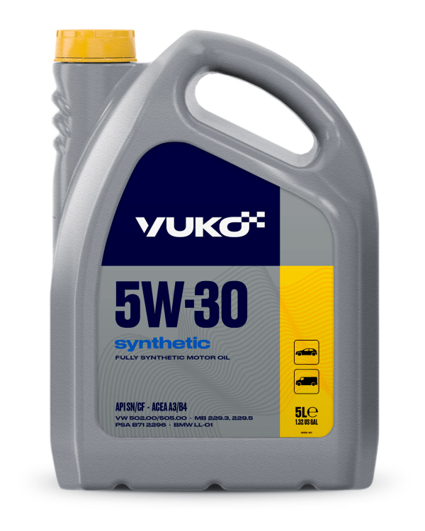 Олива моторна синтетична VUKO (YUKO) SYNTHETIC 5W-30 API SN/CF, 4 л ПЕ (49 710) - фото