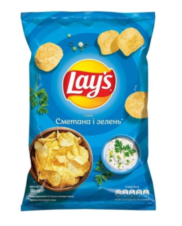 Чипси картопляні Lay's зі смаком сметани та зелені, 120 г - фото