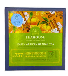 737 Чай Teahouse Ханібуш Апельсин та кориця  в синій коробці (20фп*2,5г) - фото