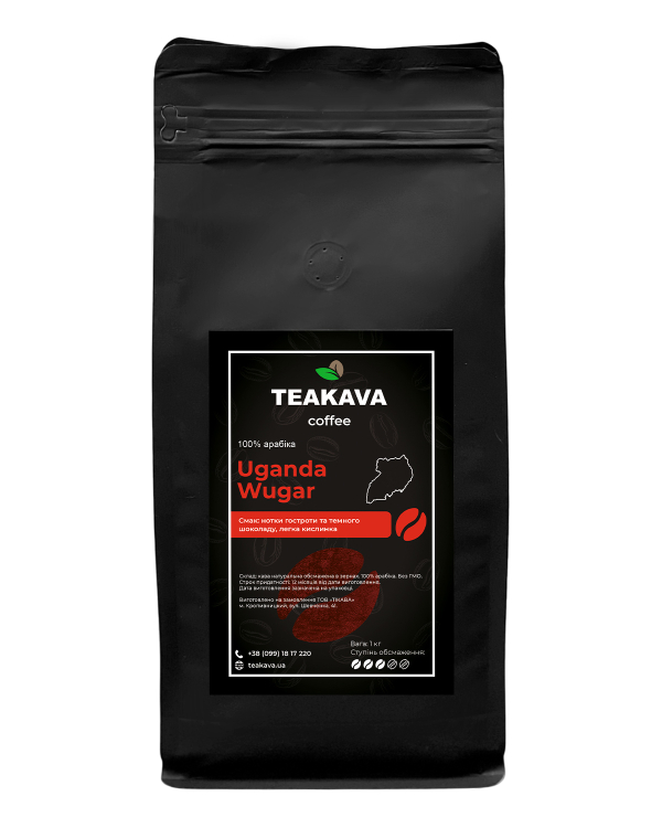 Кава в зернах Teakava Uganda Wugar, 1 кг - фото