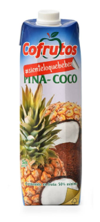 Нектар Cofrutos Pineapple-Coco ананас-кокос 1л,(тетрапак) 10 шт/ящ. - фото