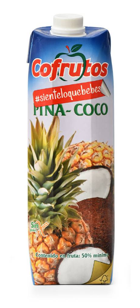 Нектар Cofrutos Pineapple-Coco ананас-кокос 1л,(тетрапак) 10 шт/ящ. - фото