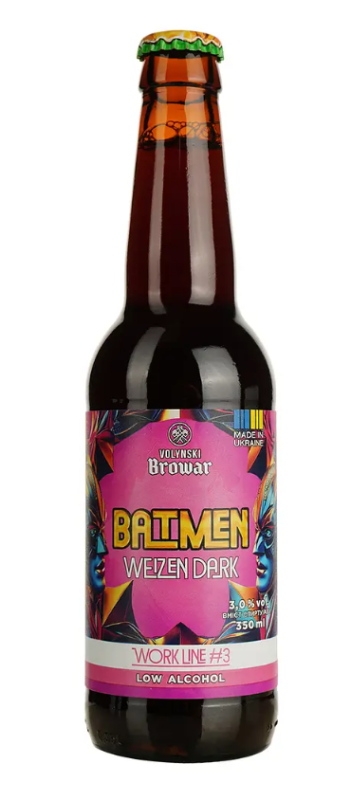 Пиво "Волинський Бровар "BATMEN" темне нефільтроване 0,35 л. Пиво "Волинський Бровар "BATMEN" темне нефільтроване 0,35 л. - фото