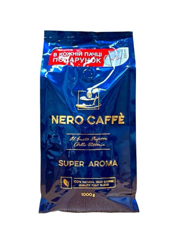 Nero Caffe SUPER AROMA (СИНІЙ ) ЧАШКА 1 кг  Кава в зернах - фото