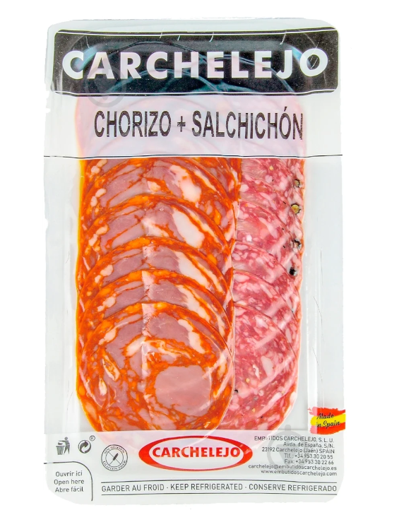 Ковбаса Сальчічон + Чорізо Екстра 90 г ТМ Carchelejo - фото
