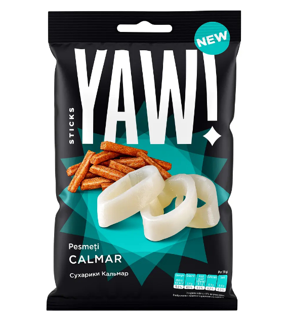 Сухарики стікси зі смаком кальмара ТМ YAW!, 50г - фото