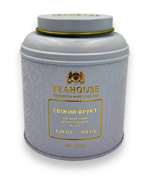614 Чай фруктовий ароматизований  "Teahouse" Свіжий Фрукт (біла), 100 г ЖБ - фото