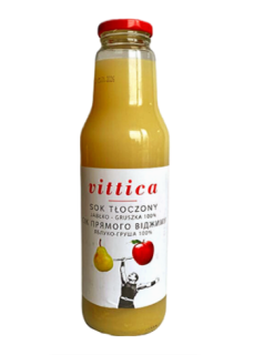 Сок прямого отжима Яблоко-груша Vittica Korkus, 750 мл - фото