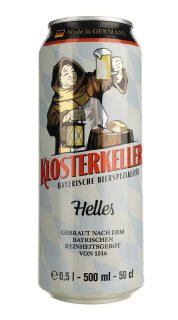 Пиво Klosterkeller Helles 4,9% з/б 0,5л, - фото