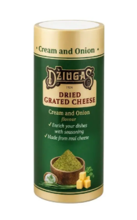 Сыр сушёный тёртый со сливками и со вкусом лука 35% жирности, 80 г ТМ DZIUGAS - фото