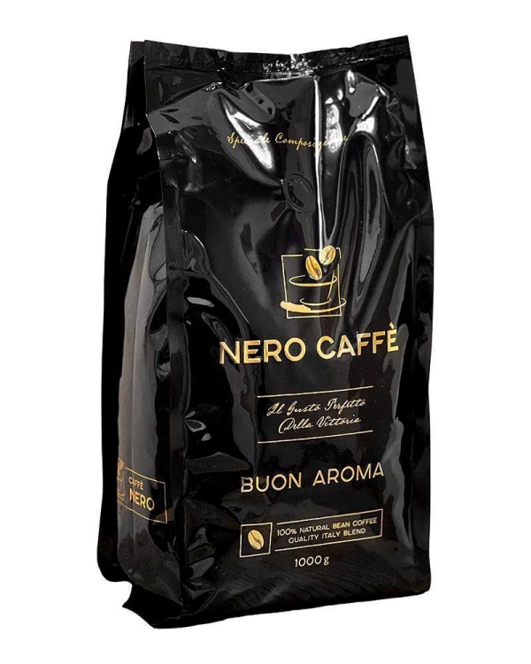 Nero Caffe BUON AROMA (чорний) 1 кг/10  Кава в зернах - фото