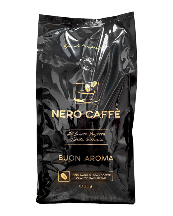 Кофе в зернах Nero Caffe BUON AROMA, 1 кг (50/50) (4820268030030) - фото №4