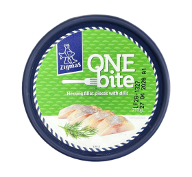 Філе оселедця слабосолене шматочками в олії з кропом 210 г ТМ Zigmas - фото