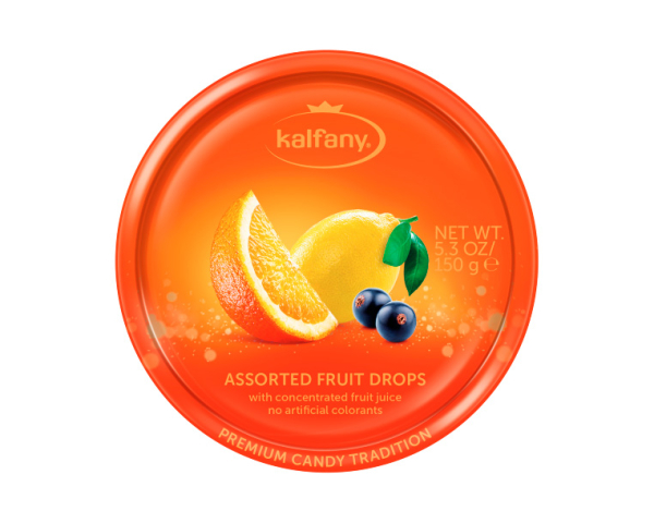Льодяники Kalfany Assorted Fruit Candies фруктові 150г, 10 шт/ящ - фото