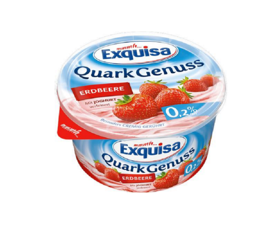 Сирний десерт з полуницею 0.2% 500гр TM Exquisa - фото