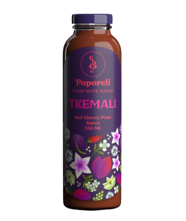 Соус Poporeli Ткемали Красная алыча 0,33 л\стекло - фото