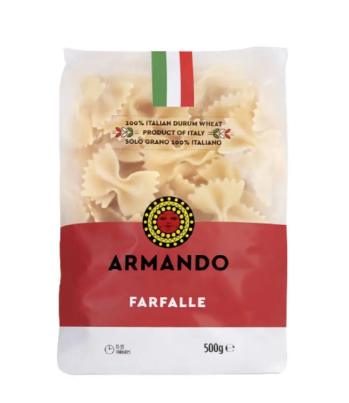 Макароны ARMANDO FARFALLE 500г, 12шт/ящ - фото