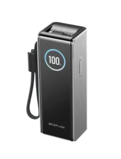 Павербанк EcoFlow RAPID Power Bank з кабелями 25000mAh сріблястий - фото