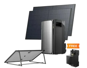 Комплект EcoFlow STREAM ULTRA/Solar Panel 2*400/Регульований кронштейн для сонячних панелей/Розумний лічильник Smart Meter - фото