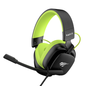 Ігрові навушники з мікрофоном HAVIT H2048U Black+Green Plug USB 7.1  - фото