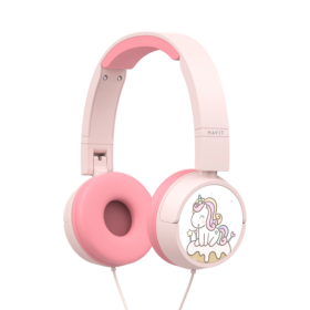 Навушники дитячі дротові накладні HAVIT H231d Pink  - фото