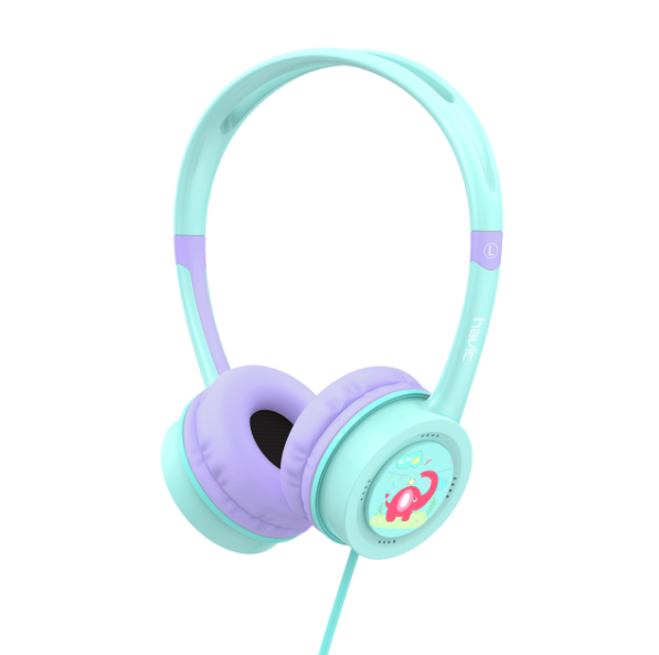 Навушники дитячі дротові накладні HAVIT HV-H210d Green  - фото