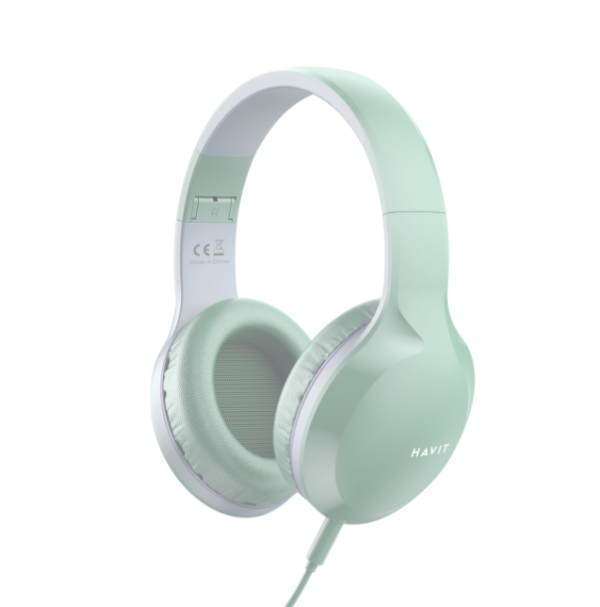 Навушники дротові накладні HAVIT HV-H100d Green з мікрофоном  - фото