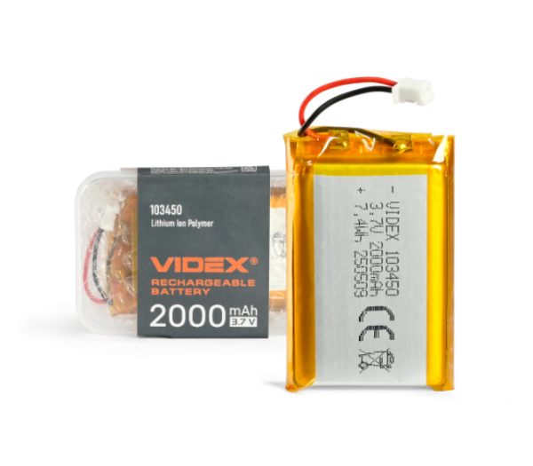 Акумулятор VIDEX Li-pol VLF-B103450-20 2000mAh 1шт - фото