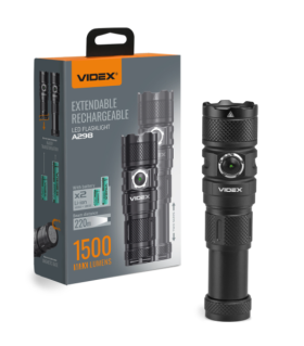 Портативний світлодіодний ліхтарик VIDEX VLF-A298 1500Lm 5000K (20шт/ящ) - фото №2