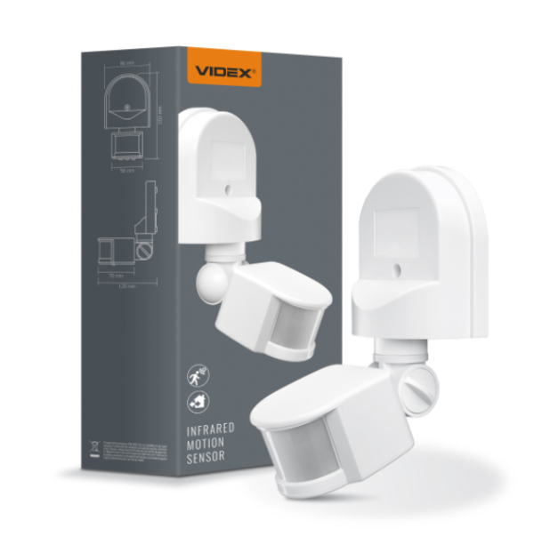 Датчик руху та освітленості VIDEX VL-SPW02W 220V 1200W інфрачервоний - фото