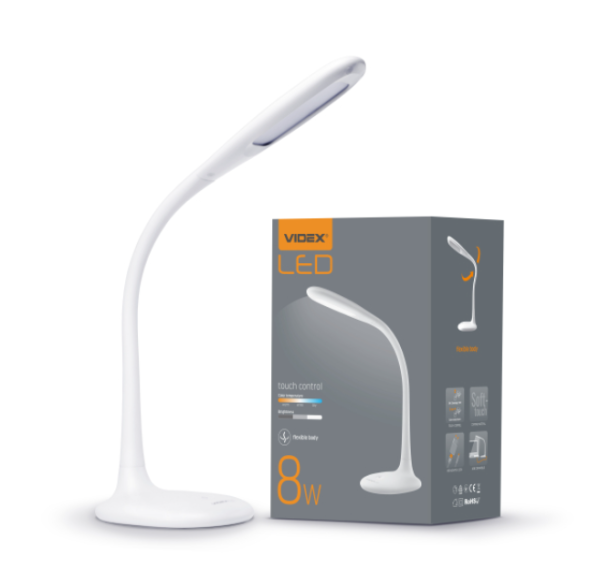 LED лампа настiльна VIDEX TF03W 8W 3000-5500K - фото