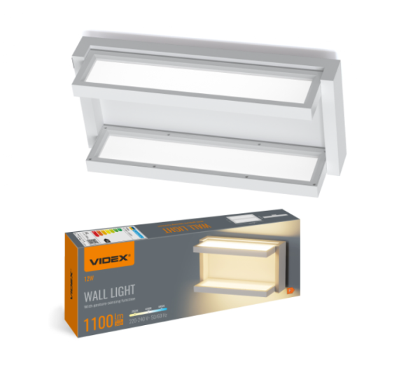LED світильник настінний з сенсором VIDEX WL01 12W 2800K-4000K-6000K White (VL-WL01-12CSW) - фото