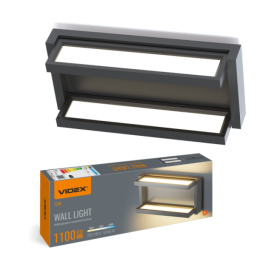 LED світильник настінний з сенсором VIDEX WL01 12W 2800K-4000K-6000K Black (VL-WL01-12CSB) - фото