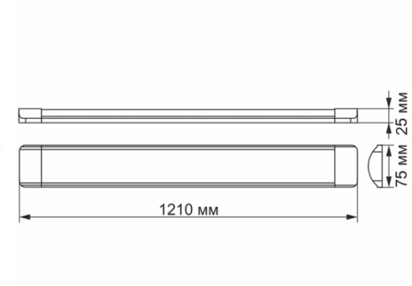 LED світильник лінійний VIDEX 36W 1,2М 5000K (VL-BN-36125) - фото №2