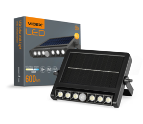 LED світильник автономний настінний IP54 VIDEX 600Lm 5000K Сенсорний (VL-WLSO-025-S)  - фото
