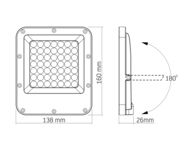 LED прожектор PREMIUM VIDEX F2 30W 5000K AC/DC12-48V (VL-F2-305G-12V) - фото №3