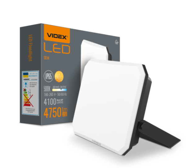 LED прожектор VIDEX F3 50W 5000K 220V Black (VLE-F3-0505) - фото