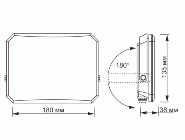LED прожектор VIDEX F3 50W 5000K 220V Black (VLE-F3-0505) - фото №3