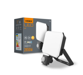 LED прожектор VIDEX F3 30W 5000K з датчиком руху 220V Black (VLE-F3-0305B-S) - фото