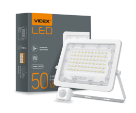 LED прожектор VIDEX F2e 50W 5000K з датчиком руху та освітленості (VL-F2e505W-S) - фото