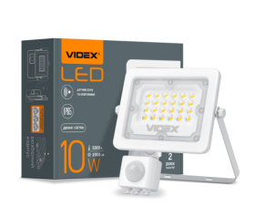 LED прожектор VIDEX F2e 10W 5000K з датчиком руху та освітленості (VL-F2e105W-S) - фото